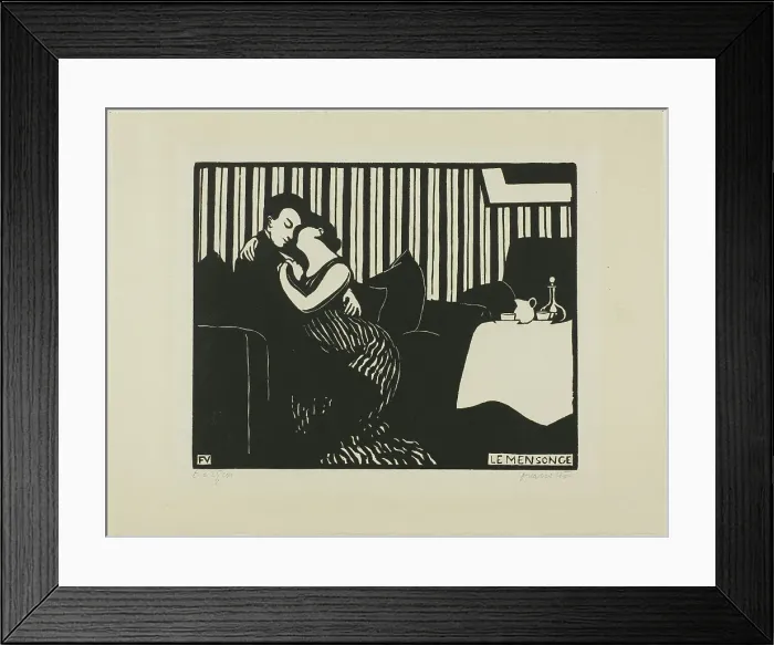 Framed Print : The Lie, plate one from Intimacies, 1897. Creator: Félix Vallotton Framed Print : The Lie, plate one from Intimacies, 1897. Creator: Félix Vallotton