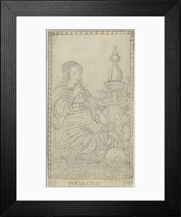 Framed Print : Poetry, plate 27 from Arts and Sciences, c.1465. Creator: Unknown Framed Print : Poetry, plate 27 from Arts and Sciences, c.1465. Creator: Unknown