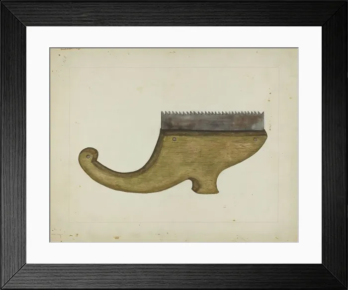 Framed Print : Handmade Saw, c. 1937. Creator: Evelyn Bailey Framed Print : Handmade Saw, c. 1937. Creator: Evelyn Bailey