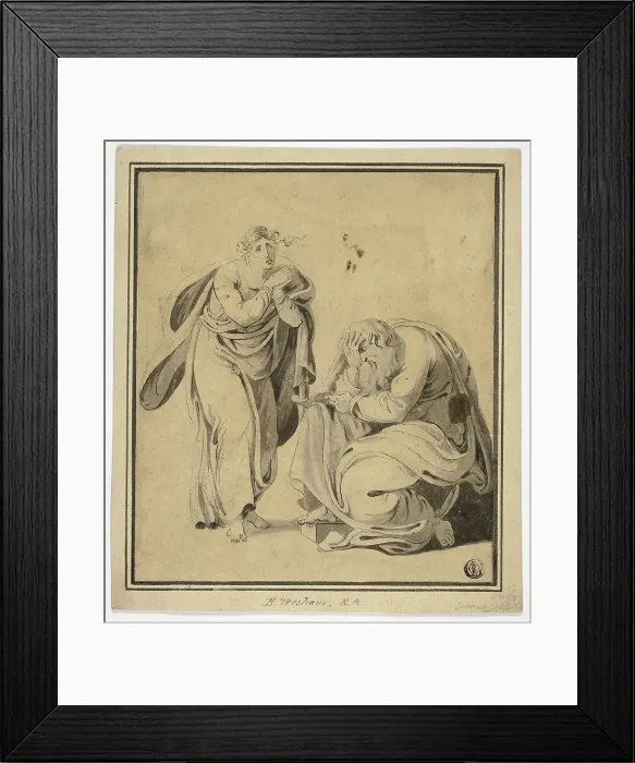 Framed Print : Man and Woman in Attitudes of Distress, n.d. Creator: Henry Tresham Framed Print : Man and Woman in Attitudes of Distress, n.d. Creator: Henry Tresham