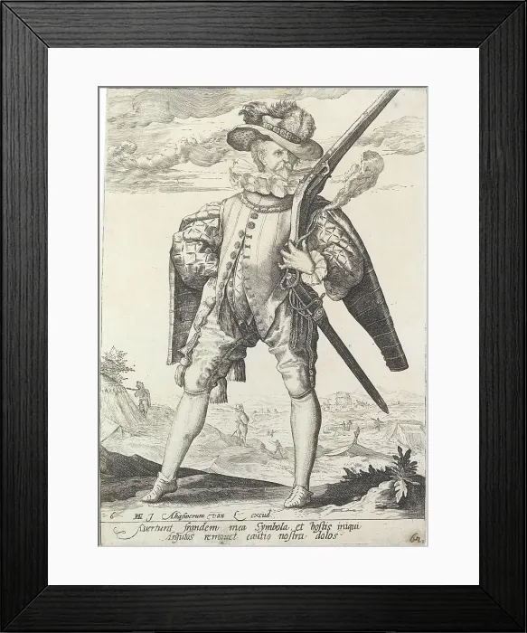 Framed Print : Musketeer, 1587. Creator: Gheyn, Jacques (Jacob) de, the Younger (1565-1629) Framed Print : Musketeer, 1587. Creator: Gheyn, Jacques (Jacob) de, the Younger (1565-1629)