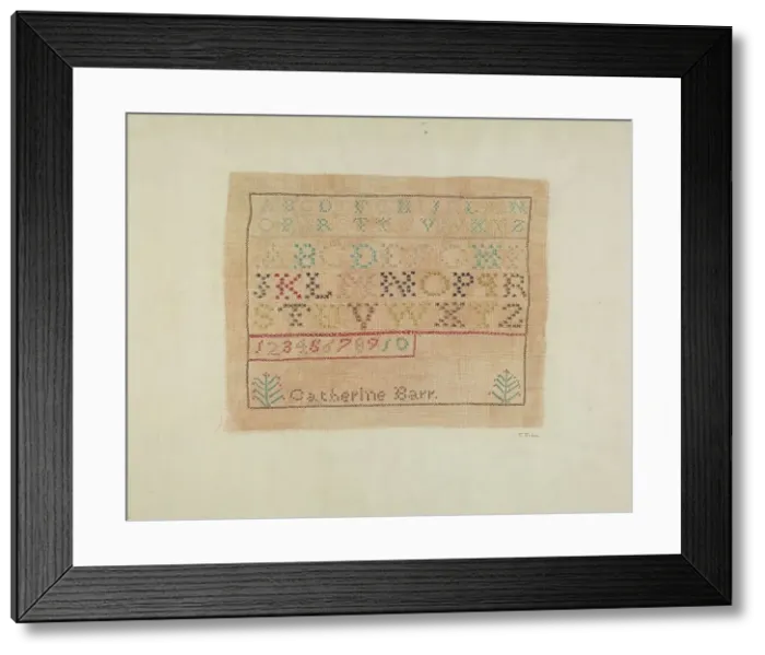 Framed Print : Sampler, c. 1937. Creator: Arelia Arbo Framed Print : Sampler, c. 1937. Creator: Arelia Arbo