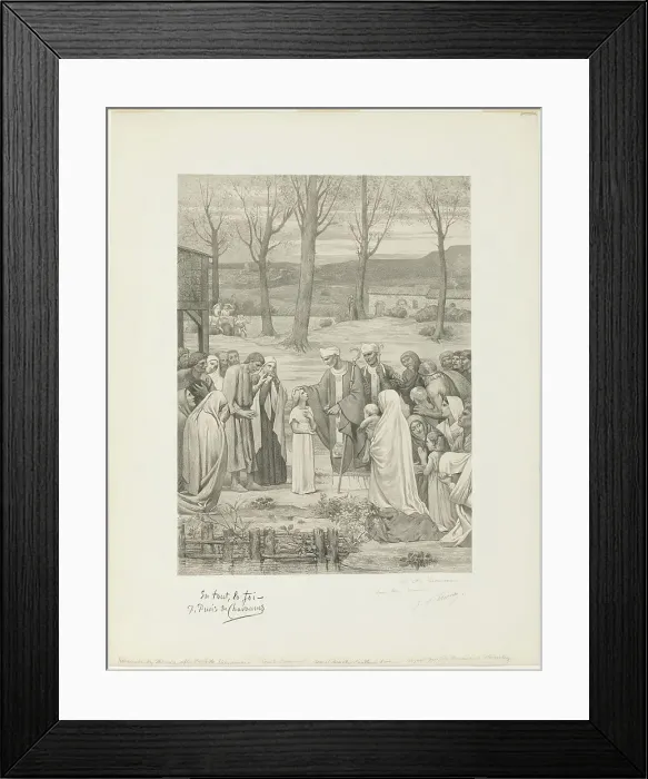Framed Print : Pastoral Life of Saint Geneviève (center panel), c. 1888. Creator: Georges William Thornley Framed Print : Pastoral Life of Saint Geneviève (center panel), c. 1888. Creator: Georges William Thornley