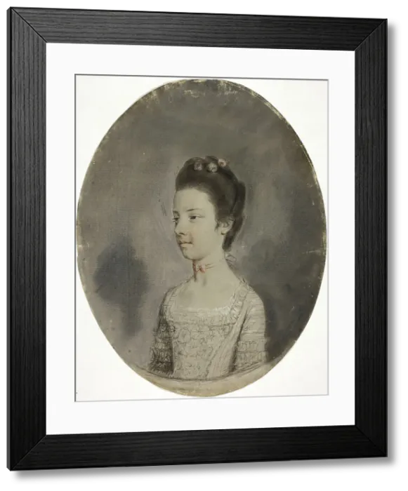 Framed Print : Portrait Bust of a Lady, 1770. Creator: Hugh Douglas Hamilton Framed Print : Portrait Bust of a Lady, 1770. Creator: Hugh Douglas Hamilton