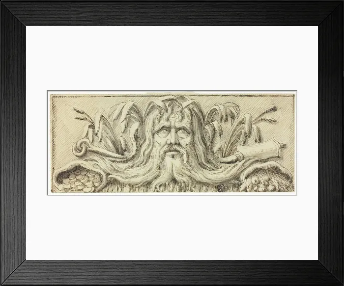 Framed Print : Head of Neptune, 18th century. Creator: James Barry Framed Print : Head of Neptune, 18th century. Creator: James Barry