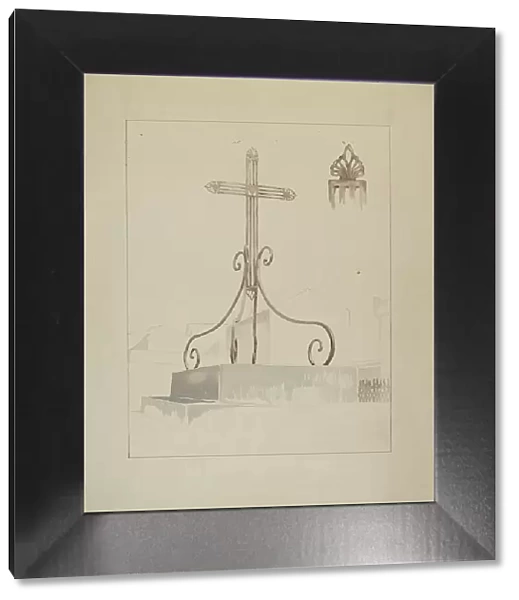 Wrought Iron Cross, c. 1936. Creator: Arelia Arbo