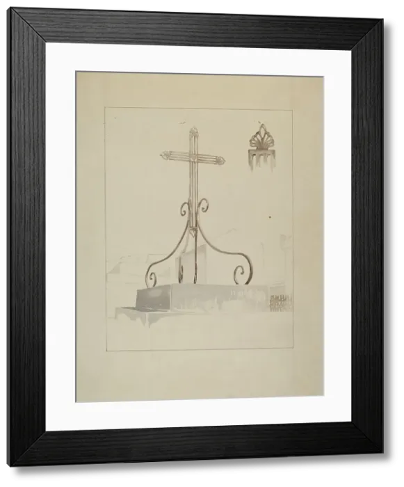 Framed Print : Wrought Iron Cross, c. 1936. Creator: Arelia Arbo Framed Print : Wrought Iron Cross, c. 1936. Creator: Arelia Arbo