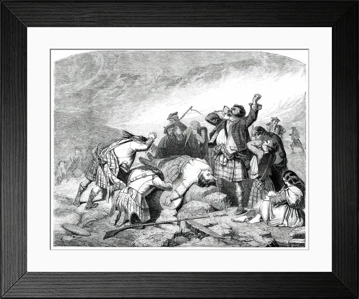 Framed Print : The Highland Coronach - painted by Mr. M'Ian, 1850. Creator: W. T. Green Framed Print : The Highland Coronach - painted by Mr. M'Ian, 1850. Creator: W. T. Green
