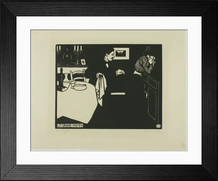 Framed Print : Extreme Measure, plate six from Intimacies, 1898. Creator: Félix Vallotton Framed Print : Extreme Measure, plate six from Intimacies, 1898. Creator: Félix Vallotton