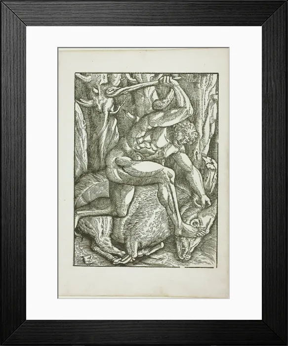 Framed Print : The Labors of Hercules: Hercules Subduing the Erymanthian Boar, c. 1528. Creator: Gabriel Salmon Framed Print : The Labors of Hercules: Hercules Subduing the Erymanthian Boar, c. 1528. Creator: Gabriel Salmon