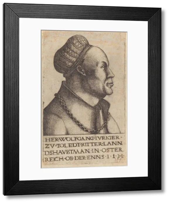 Framed Print : Portrait of Wolfgang Jörger (1462-1524), Freiher of Upper Austria. Creator: Hopfer, Hieronymus (1500-1563) Framed Print : Portrait of Wolfgang Jörger (1462-1524), Freiher of Upper Austria. Creator: Hopfer, Hieronymus (1500-1563)