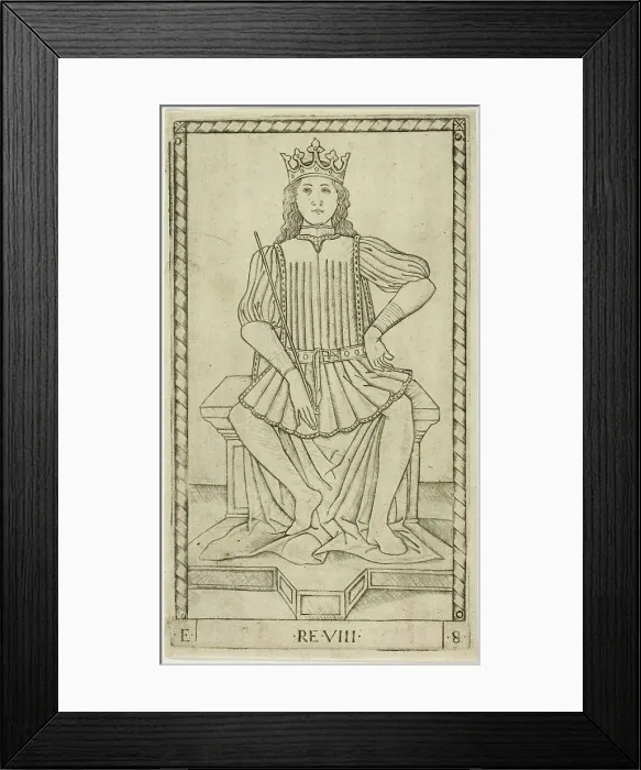 Framed Print : The King, plate eight from The Ranks and Conditions of Men, c.1465. Creator: Unknown Framed Print : The King, plate eight from The Ranks and Conditions of Men, c.1465. Creator: Unknown