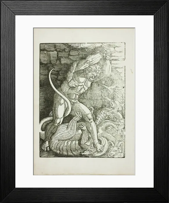 Framed Print : Hercules Killing the Lernean Hydra, from Scenes from the Life of Hercules, c. 1528. Creator: Gabriel Salmon Framed Print : Hercules Killing the Lernean Hydra, from Scenes from the Life of Hercules, c. 1528. Creator: Gabriel Salmon