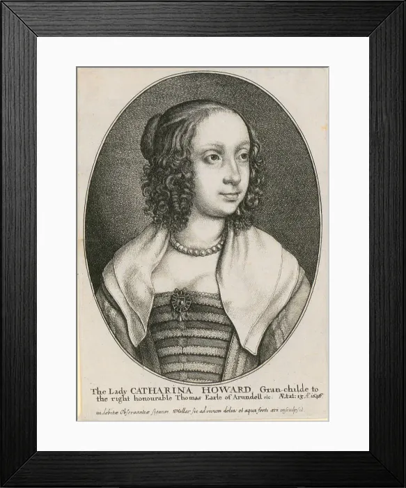 Framed Print : Portrait of Catherine Howard at the Age of 13, 1646-1647. Creator: Hollar, Wenceslaus (1607-1677) Framed Print : Portrait of Catherine Howard at the Age of 13, 1646-1647. Creator: Hollar, Wenceslaus (1607-1677)