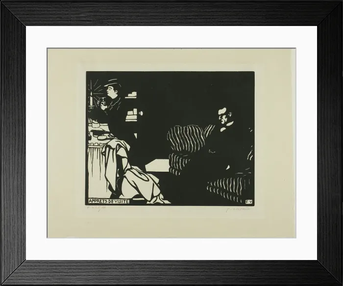 Framed Print : Getting Ready for a Visit, plate eight from Intimacies, 1898. Creator: Félix Vallotton Framed Print : Getting Ready for a Visit, plate eight from Intimacies, 1898. Creator: Félix Vallotton