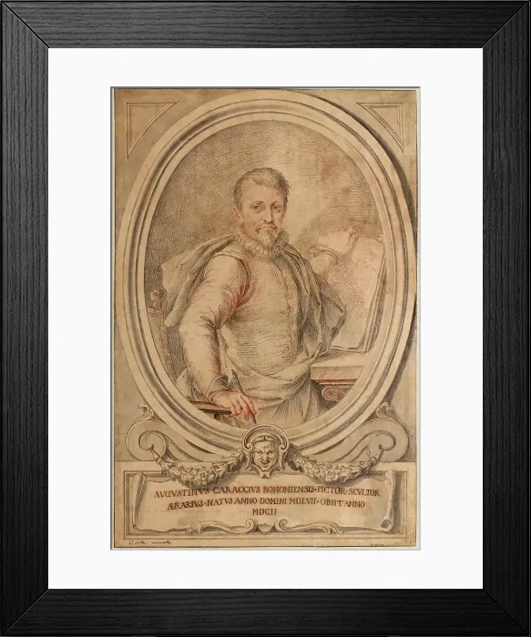 Framed Print : Portrait of Agostino Carracci (1557-1602). Creator: Maratta, Carlo (1625-1713) Framed Print : Portrait of Agostino Carracci (1557-1602). Creator: Maratta, Carlo (1625-1713)