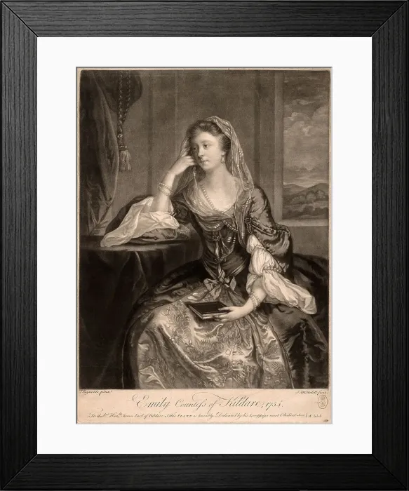 Framed Print : Emily, Countess of Kildare, 1754. Creator: James McArdell Framed Print : Emily, Countess of Kildare, 1754. Creator: James McArdell