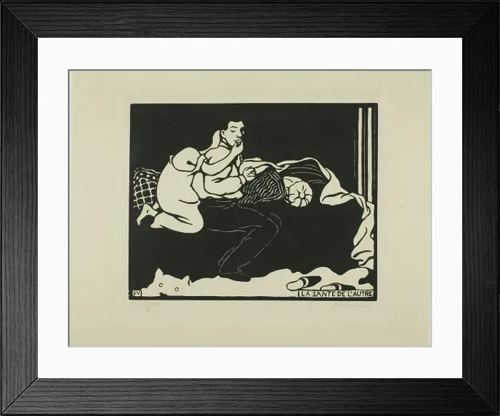 Framed Print : The Other's Health, plate nine from Intimacies, 1898. Creator: Félix Vallotton Framed Print : The Other's Health, plate nine from Intimacies, 1898. Creator: Félix Vallotton