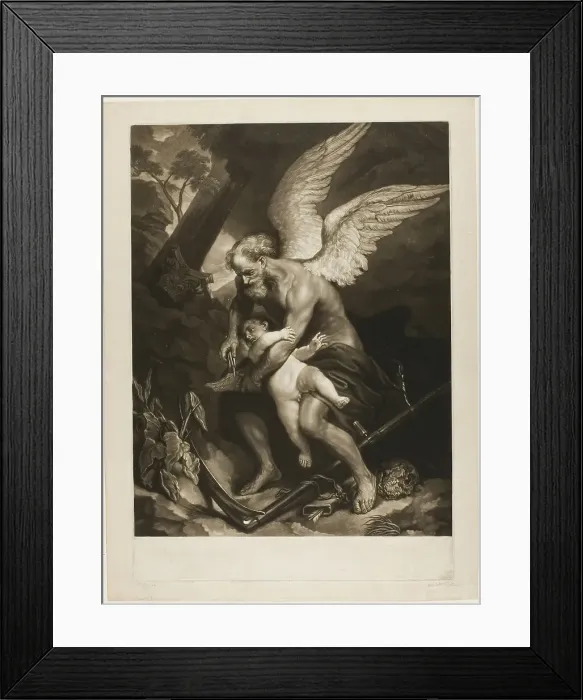 Framed Print : Time Clipping the Wings of Love, c. 1765. Creator: James McArdell