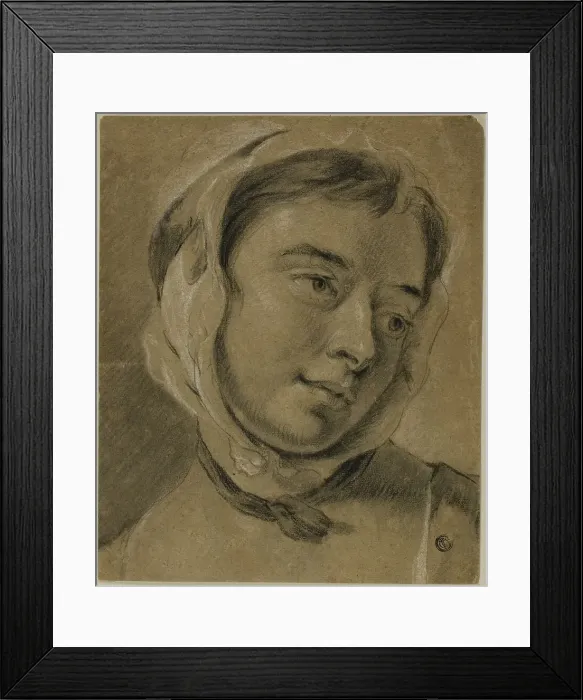 Framed Print : Female Head, n.d. Creators: Thomas Frye, Sir James Thornhill Framed Print : Female Head, n.d. Creators: Thomas Frye, Sir James Thornhill