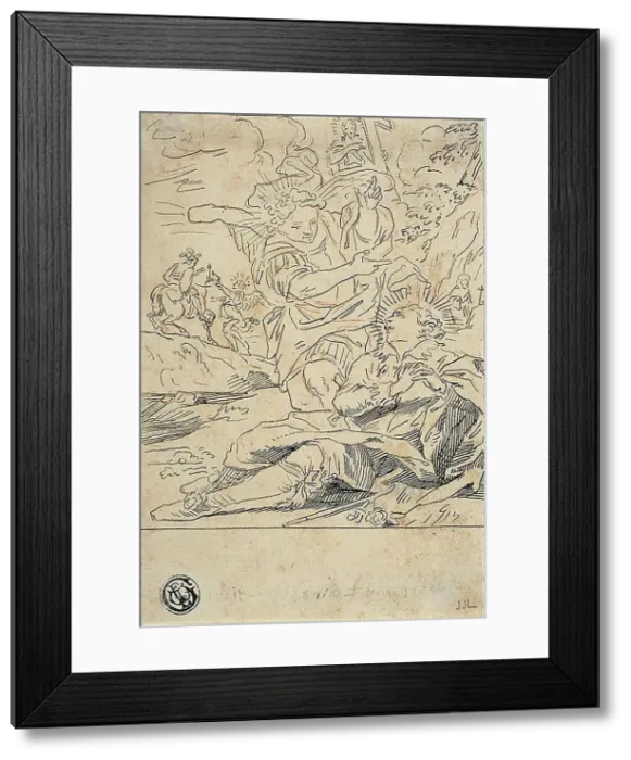 Framed Print : Angel Appearing to Saint, n.d. Creator: Gerard de Lairesse Framed Print : Angel Appearing to Saint, n.d. Creator: Gerard de Lairesse
