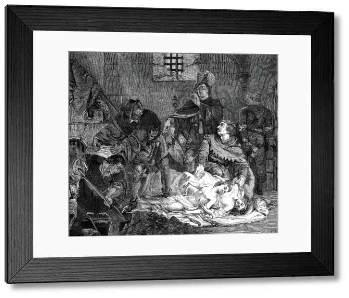 Framed Print : The Burial of the Two Sons of Edward IV. in the Tower, 1483'... 1850. Creator: George Dalziel. The Burial of the Two Sons of Edward IV. in the Tower, 1483'... 1850. Creator: George Dalziel Framed Print : The Burial of the Two Sons of Edward IV. in the Tower, 1483'... 1850. Creator: George Dalziel. The Burial of the Two Sons of Edward IV. in the Tower, 1483'... 1850. Creator: George Dalziel