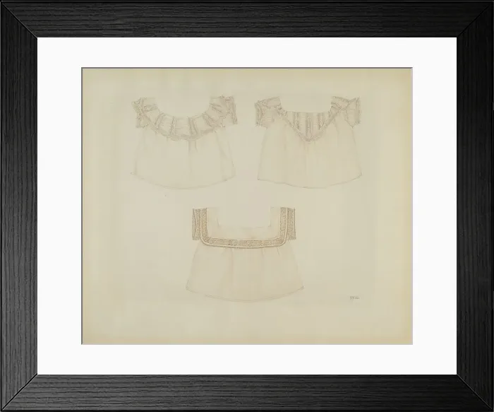 Framed Print : Baby's Under-waists, c. 1937. Creator: Arelia Arbo Framed Print : Baby's Under-waists, c. 1937. Creator: Arelia Arbo