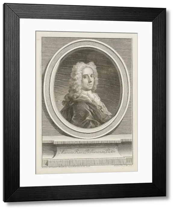 Framed Print : Portrait of the painter Marco Ricci (1676-1730), 1724. Creator: Carriera, Rosalba Giovanna (1657-1757) Framed Print : Portrait of the painter Marco Ricci (1676-1730), 1724. Creator: Carriera, Rosalba Giovanna (1657-1757)