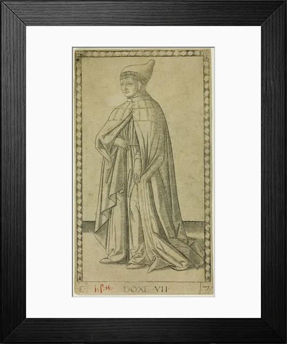Framed Print : The Doge, plate seven from The Ranks and Conditions of Men, c.1465. Creator: Unknown Framed Print : The Doge, plate seven from The Ranks and Conditions of Men, c.1465. Creator: Unknown