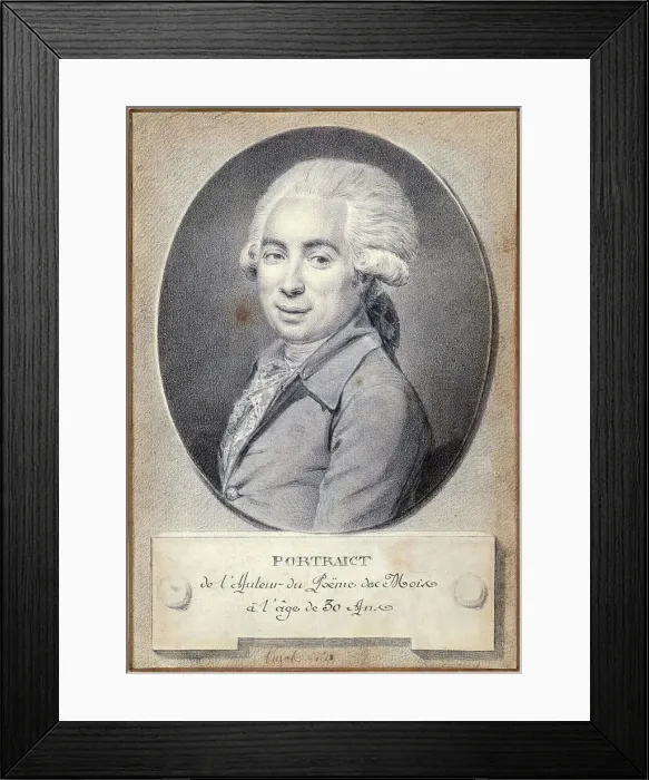 Framed Print : Portrait of the poet Jean-Antoine Roucher (1745-1794). Creator: Pujos, André (1738-1788) Framed Print : Portrait of the poet Jean-Antoine Roucher (1745-1794). Creator: Pujos, André (1738-1788)