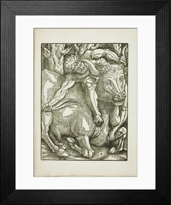 Framed Print : The Labors of Hercules: Hercules Capture of the Cretan Bull, c. 1528. Creator: Gabriel Salmon Framed Print : The Labors of Hercules: Hercules Capture of the Cretan Bull, c. 1528. Creator: Gabriel Salmon
