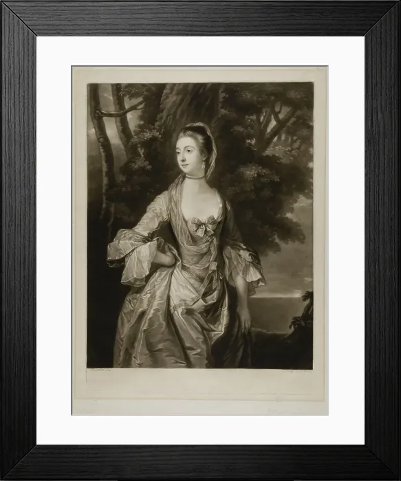 Framed Print : Mrs. Bonfoy, c. 1754. Creator: James McArdell Framed Print : Mrs. Bonfoy, c. 1754. Creator: James McArdell