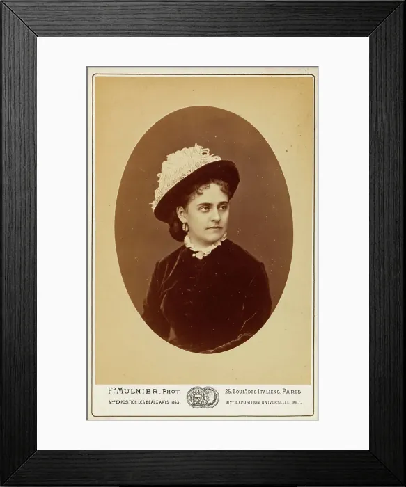 Framed Print : Portrait of the opera singer Anna de Belocca, née de Bellokh, 1863. Creator: Mulnier, Ferdinand (1817-1891) Framed Print : Portrait of the opera singer Anna de Belocca, née de Bellokh, 1863. Creator: Mulnier, Ferdinand (1817-1891)