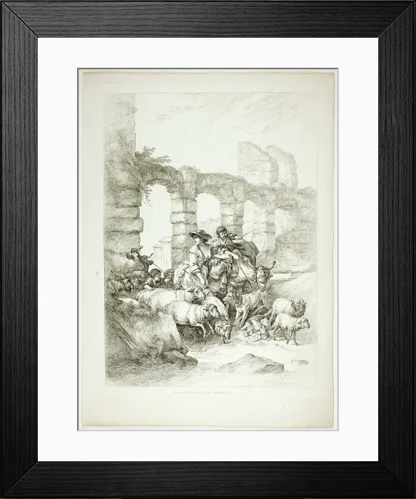 Framed Print : Plate Twelve of 38 from Oeuvres de J. B. Huet, 1796–99. Creator: Jean Baptiste Marie Huet Framed Print : Plate Twelve of 38 from Oeuvres de J. B. Huet, 1796–99. Creator: Jean Baptiste Marie Huet