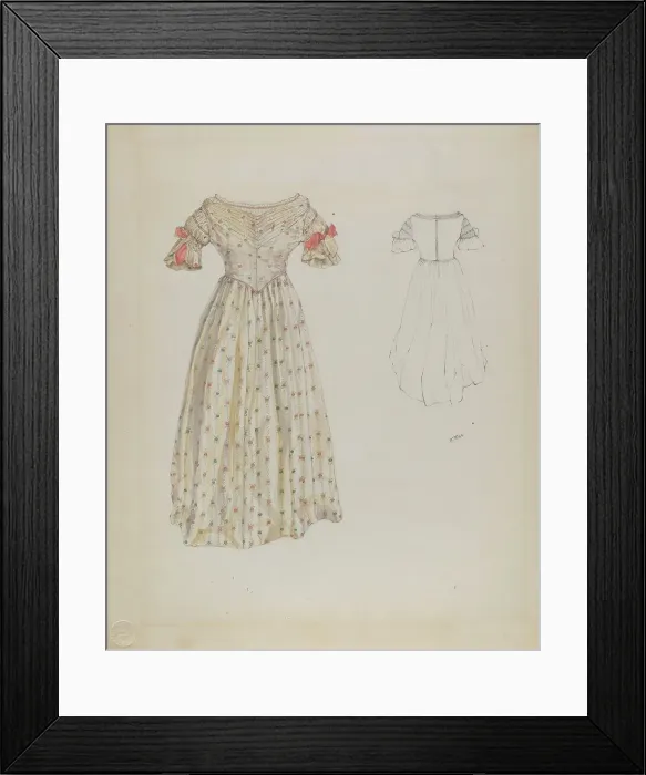 Framed Print : Dress, c. 1937. Creator: Arelia Arbo Framed Print : Dress, c. 1937. Creator: Arelia Arbo