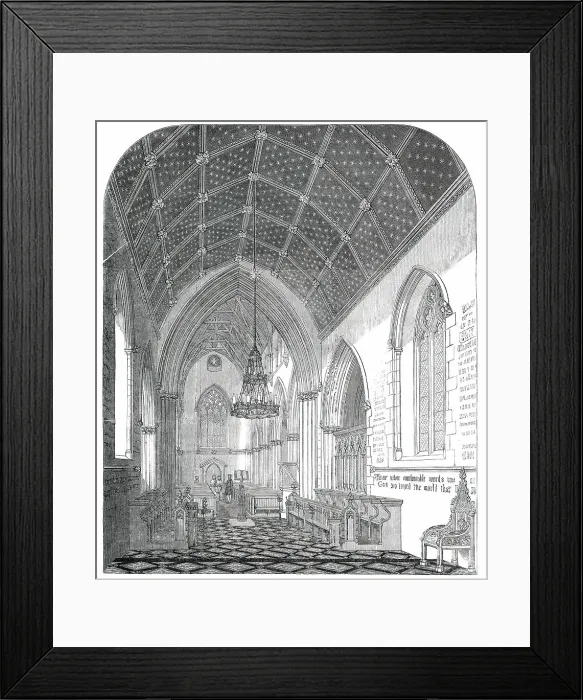 Framed Print : Interior of the Church of St. Stephen, Rochester-Row, Westminster, 1850. Creator: Unknown Framed Print : Interior of the Church of St. Stephen, Rochester-Row, Westminster, 1850. Creator: Unknown