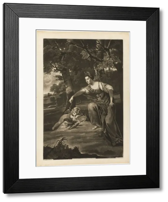 Framed Print : Elizabeth, Duchess of Manchester and Her Son, c. 1770. Creator: James Watson Framed Print : Elizabeth, Duchess of Manchester and Her Son, c. 1770. Creator: James Watson
