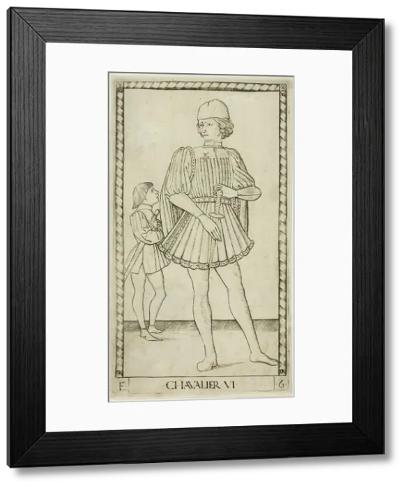 Framed Print : The Knight, plate six from The Ranks and Conditions of Men, c.1465. Creator: Unknown Framed Print : The Knight, plate six from The Ranks and Conditions of Men, c.1465. Creator: Unknown