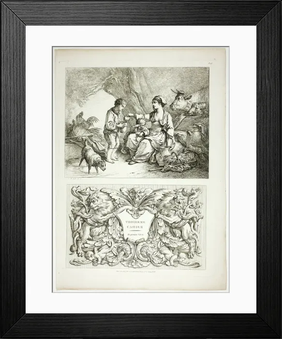 Framed Print : Plate Thirteen of 38 from Oeuvres de J. B. Huet, 1796–99. Creator: Jean Baptiste Marie Huet Framed Print : Plate Thirteen of 38 from Oeuvres de J. B. Huet, 1796–99. Creator: Jean Baptiste Marie Huet