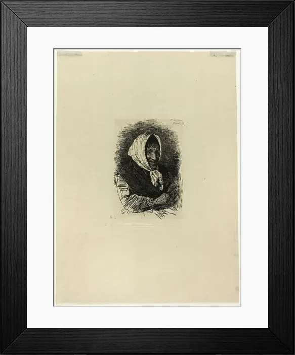 Framed Print : Old Woman Facing Right, 1874. Creator: Antonio Piccinni Framed Print : Old Woman Facing Right, 1874. Creator: Antonio Piccinni