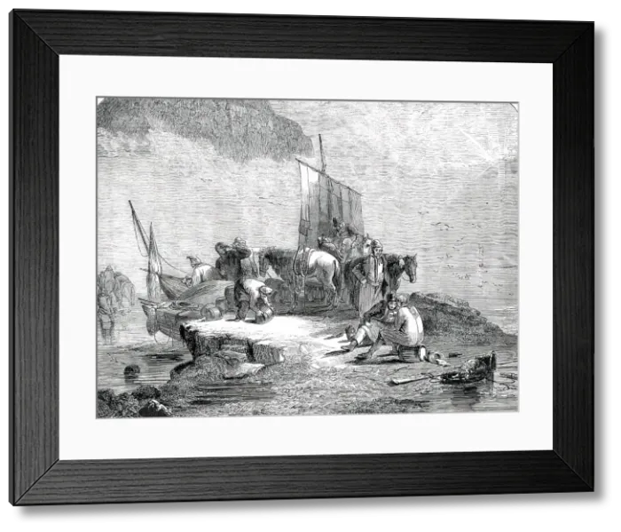 Framed Print : The Sun Dispelling a Mist, with Smugglers landing their Cargo'... 1850. Creator: Unknown. The Sun Dispelling a Mist, with Smugglers landing their Cargo'... 1850. Creator: Unknown Framed Print : The Sun Dispelling a Mist, with Smugglers landing their Cargo'... 1850. Creator: Unknown. The Sun Dispelling a Mist, with Smugglers landing their Cargo'... 1850. Creator: Unknown