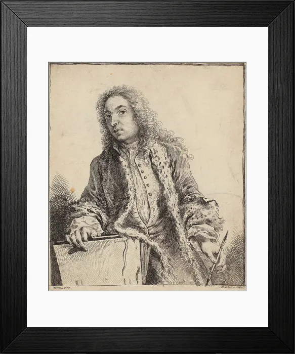 Framed Print : Self-Portrait, before 1721. Creator: Watteau, Jean Antoine (1684-1721) Framed Print : Self-Portrait, before 1721. Creator: Watteau, Jean Antoine (1684-1721)