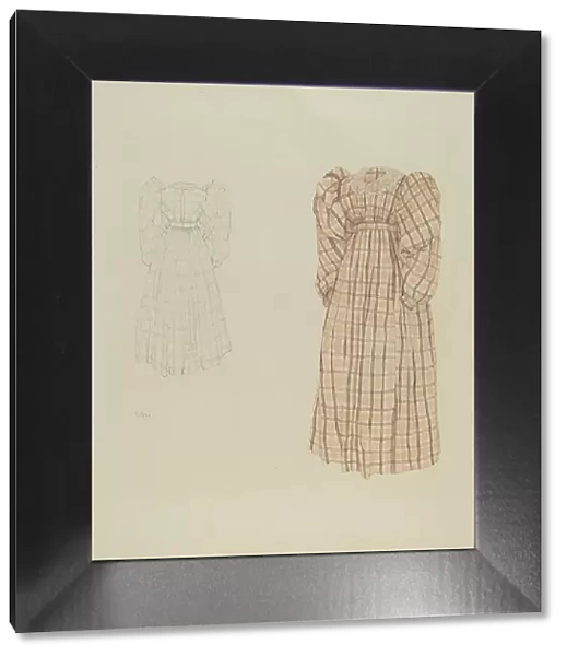 Plaid Morning Dress, c. 1937. Creator: Arelia Arbo