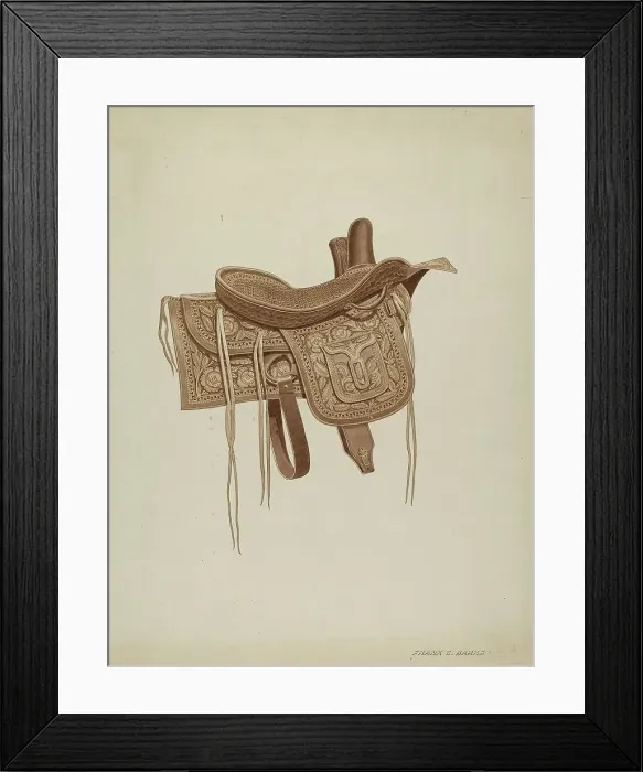 Framed Print : Side Saddle, c. 1937. Creator: Frank C. Barks Framed Print : Side Saddle, c. 1937. Creator: Frank C. Barks