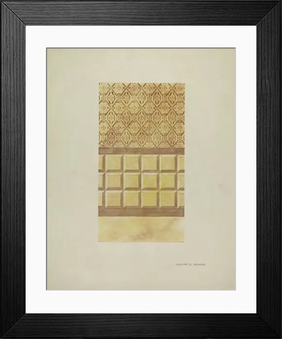 Framed Print : Wall Decoration, on Adobe Ranch House, c. 1939. Creator: Frank C. Barks Framed Print : Wall Decoration, on Adobe Ranch House, c. 1939. Creator: Frank C. Barks