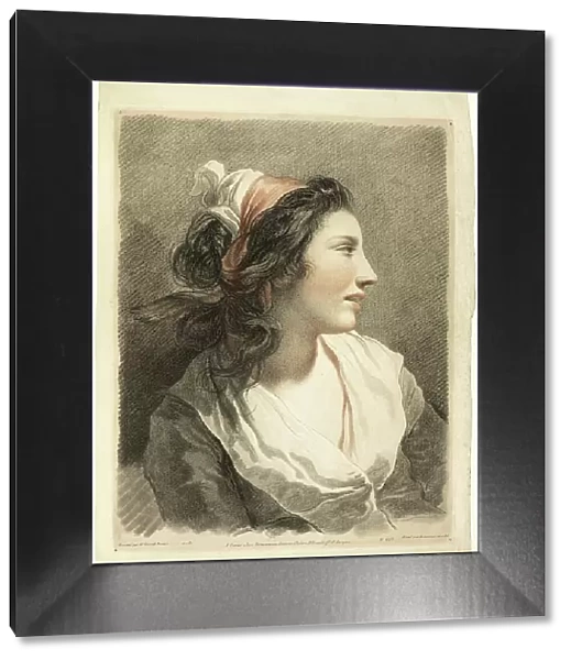 Large Female Head, c. 1788. Creator: Gilles-Antoine Demarteau