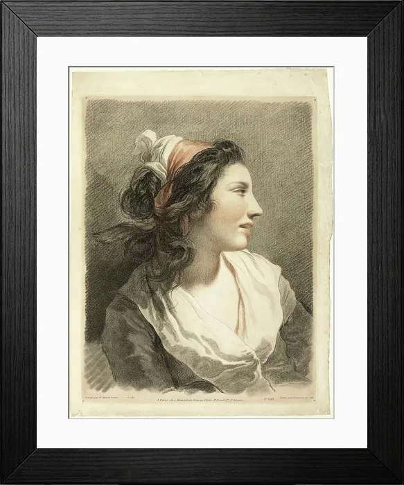 Framed Print : Large Female Head, c. 1788. Creator: Gilles-Antoine Demarteau Framed Print : Large Female Head, c. 1788. Creator: Gilles-Antoine Demarteau