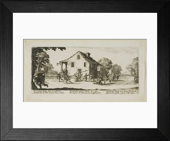 Framed Print : Scene of Pillage, plate four from The Large Miseries of War, n.d. Creator: Gerard van Schagen Framed Print : Scene of Pillage, plate four from The Large Miseries of War, n.d. Creator: Gerard van Schagen