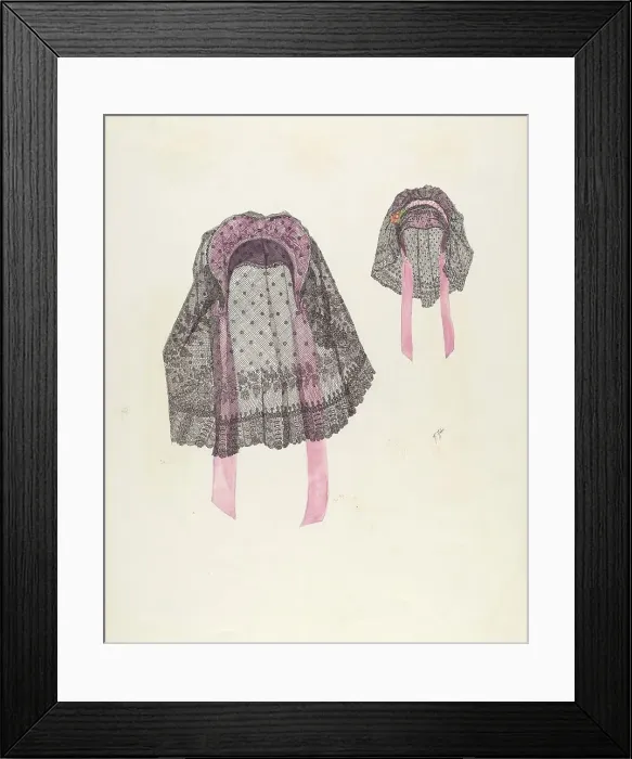 Framed Print : Satin and Lace Hat, c. 1937. Creator: Arelia Arbo Framed Print : Satin and Lace Hat, c. 1937. Creator: Arelia Arbo
