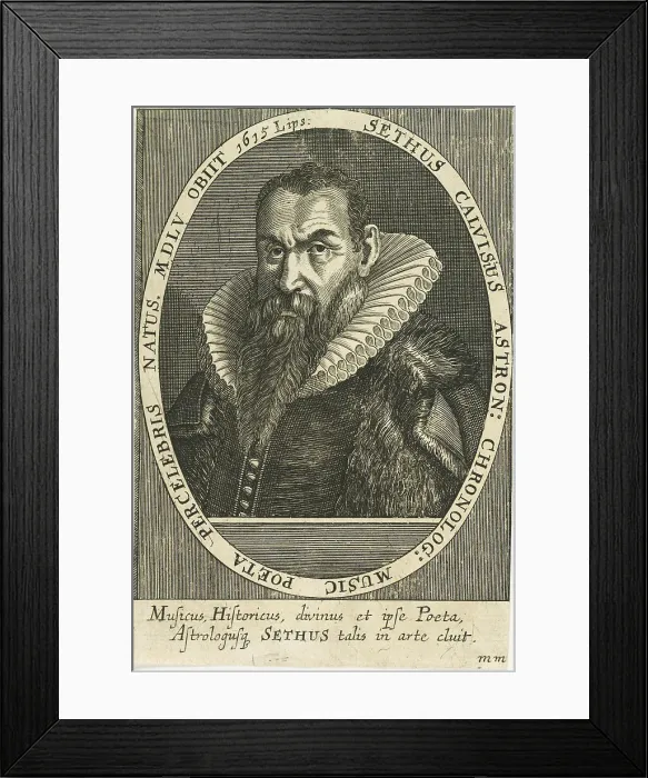 Framed Print : Portrait of the composer Sethus Calvisius (1556-1615). Creator: Bry, Theodor de (1528-1598) Framed Print : Portrait of the composer Sethus Calvisius (1556-1615). Creator: Bry, Theodor de (1528-1598)